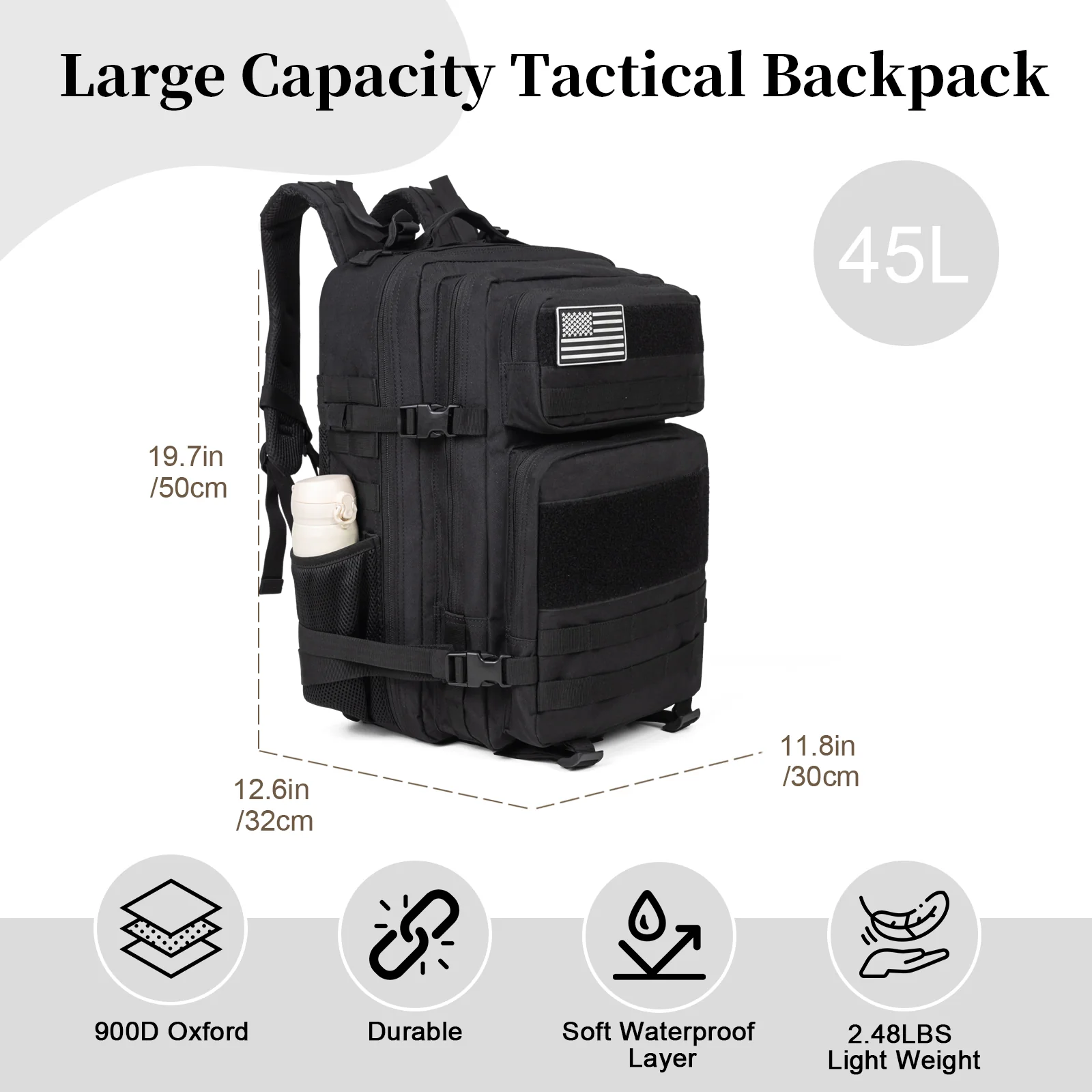 60L Army Military Tactical Bac - Urban Backpack Tactical recension och pris