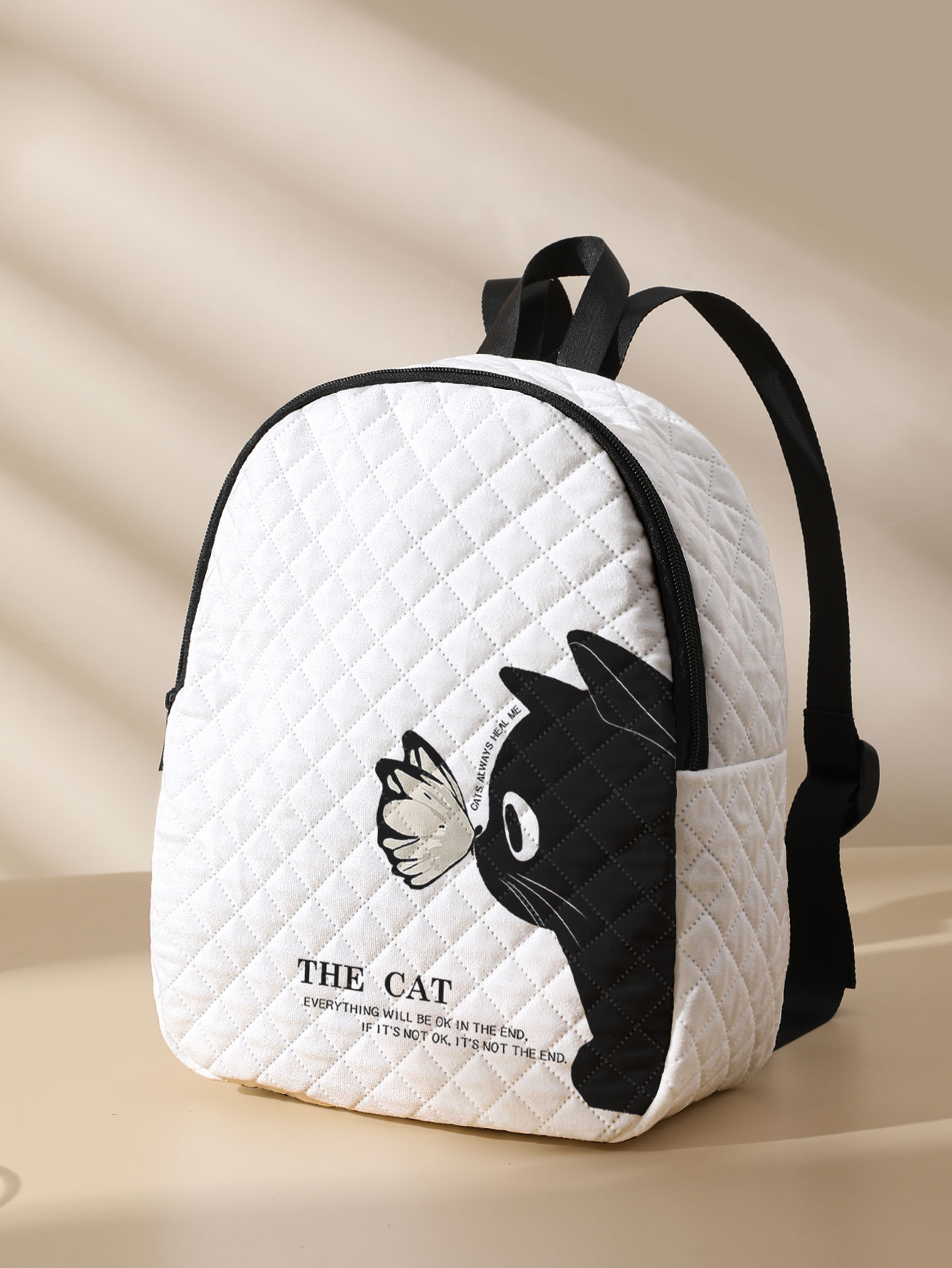 Black Cat Butterfly Print Quil - Mini Backpack Purse recension och pris