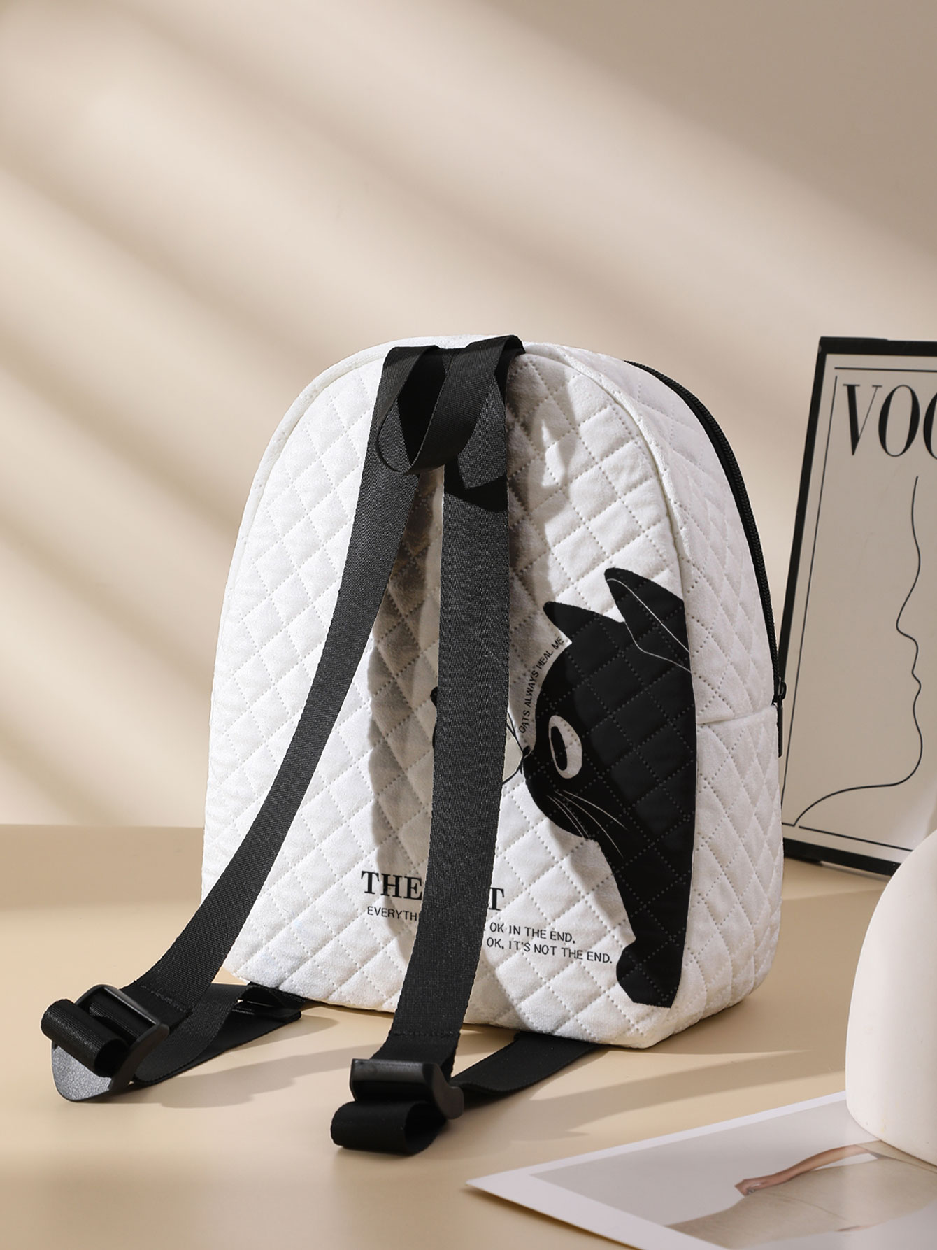 Black Cat Butterfly Print Quil - Mini Backpack Purse recension och pris