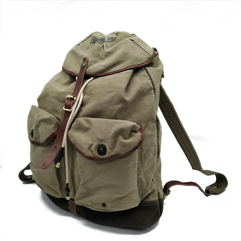 Retro American High Density Ca - Canvas Backpack Casual recension och pris