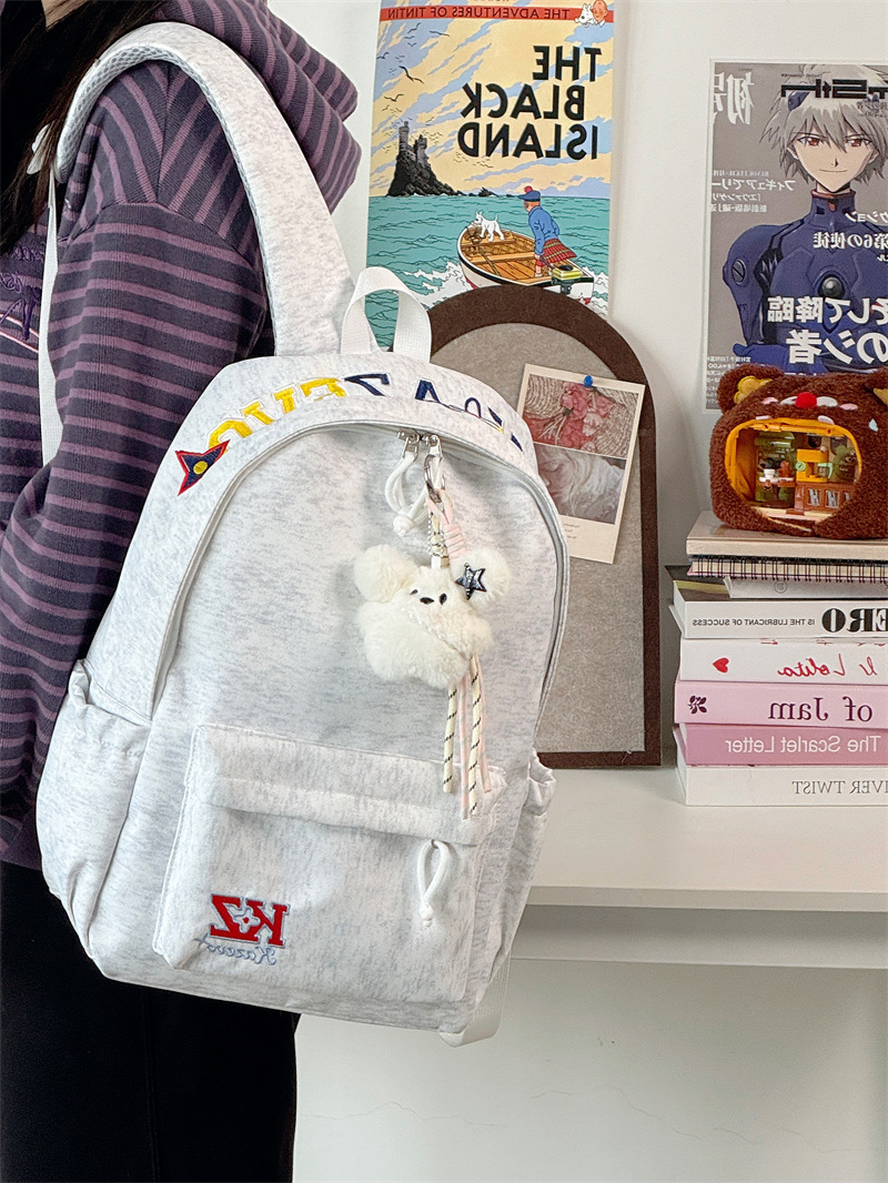 Retro Letter Embroidery Canvas - School Backpack Teen recension och pris