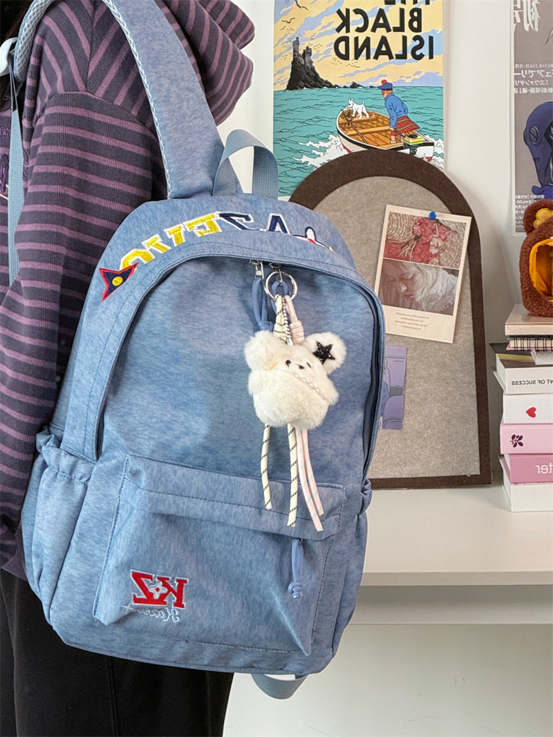 Retro Letter Embroidery Canvas - School Backpack Teen recension och pris
