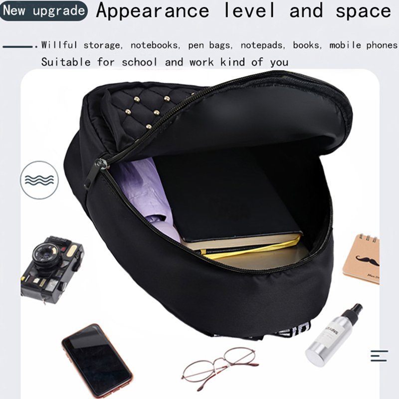 Chic Stylish Studded Backpack  - Canvas Backpack Casual recension och pris